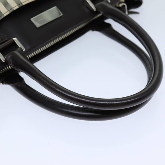 BURBERRY Nova Check Hand Bag Canvas Beige Auth ep4500 - Picture 7 of 16